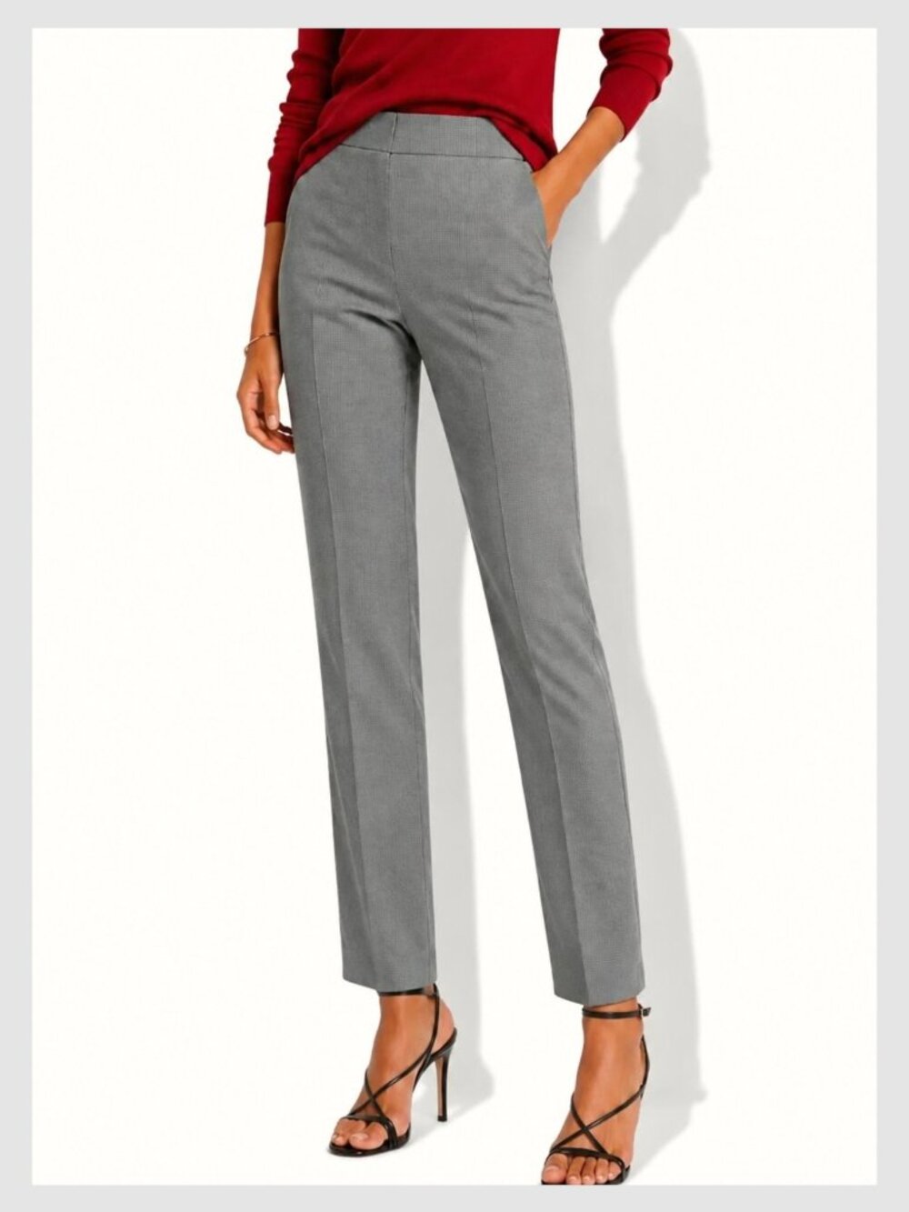 Massimo Fabbro Pull-On Pants Plaid Slim Stretch 4